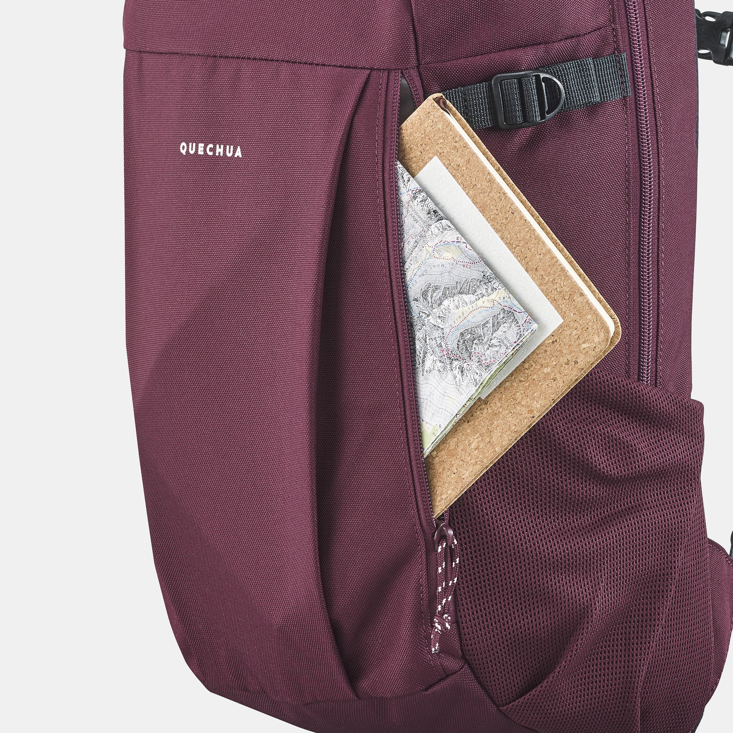 Quechua NH100, 20L Nature Hiking Backpack, Unisex, Burgundy