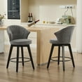 thumbnail image 6 of Set of 2 Comfortable Chenille Upholstered Swivel Bar Stools with Wide Backrest for Dining Room and Kitchen Island, 6 of 7