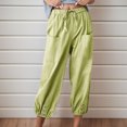 thumbnail image 2 of Sngxgn Womens Lounge Pants Slacks Drawstring Casual Wide Leg Pants for Women Trousers(Green,XXL), 2 of 8