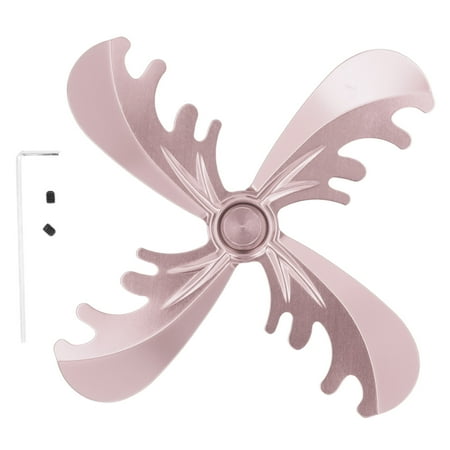 

2024 Stove Fan Blade 180mm 4 Blades Heat Powered Aluminium Alloy Horn Shape Fireplace Fan Blade Accessory for Home Bronze Color