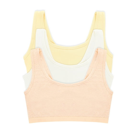 Felina | Organic Cotton Bralette 3 Pack | Super Soft & From Plant-Based Dyes (Tuscan Sun, X-Large)