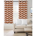 thumbnail image 2 of Orange White Blackout Curtains, Light Blocking Print Window Curtains, Modern Abstract Waves Water Ripple Striped Thermal Insulated Window Drapes for Living Room Kitchen Cafe 2 Panels, 84"W x 84"L, 2 of 9