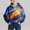 Blue, variant on Boys Hooded printed Wolf Autumn and Winter Round Neck Patchwork Long Sleeved Sweatshirt Daily Casual Outerwear Hooded Sweatshirt Top With Shoulder Inserts Black 11-12 Years