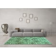 thumbnail image 3 of Ahgly Company Indoor Rectangle Oriental Turquoise Blue Modern Area Rugs, 5' x 7', 3 of 4