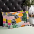thumbnail image 4 of Contemporary Geometric Throw Pillow Cover 16 x 24 Inch Decorative Pillow Cover Color Block Striped Abstract Lumbar Pillowcase Seasonal Rectangle Cushion Case for Couch Sofa Bed Living Room, 4 of 7