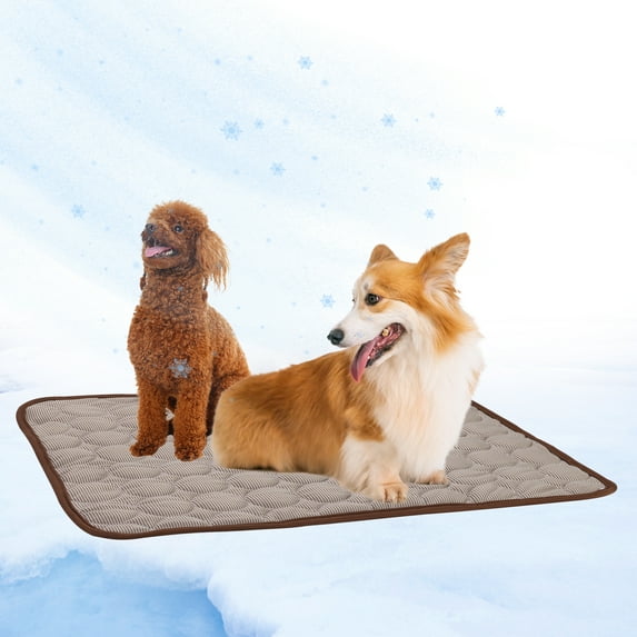 LELINTA Pets Self Cold Mat, Comfortable Pad for Dogs Summer Pet Bed for Dogs Cats Kennel Pad Breathable Pet Ice-Cold Bed Fiber Mats Pad Cold Fabric Indoor Cool Cushion Pad 5 Sizes