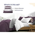 thumbnail image 3 of HNB Store 3pc Duvet Cover Set | 1000 TC Egyptian Cotton | Oversized Queen Size Duvet Cover with 2 Pillowcases | Plum | Reversible, 3 of 8