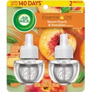Air Wick Plug-in Scented Oil Warmer Air Freshener Refills, Sweet Peach & Sunshine, 2 Count