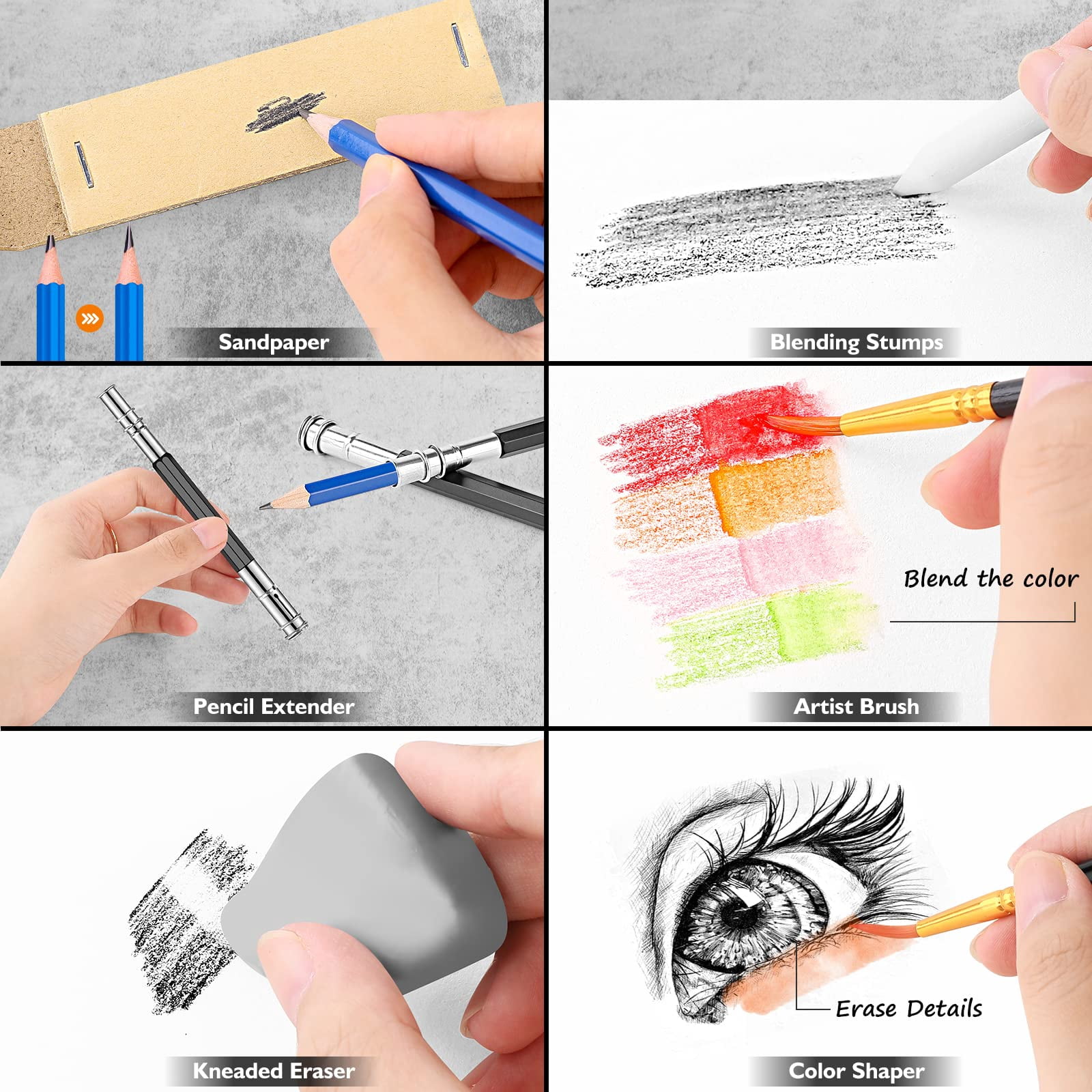 176PCS Art Supplies Sketching Kit with 100 Sheets 3-Color Sketch Book, Graphite Colored Charcoal Watercolor & Metallic Pencils, Drawing Set Gifts for Adults Teens Girls Boys Kids