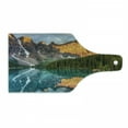 thumbnail image 1 of Nature Cutting Board, Moraine Lake Canadian Mountain Range with Creek Pine Forest Mother Earth Scenery, Tempered Glass Cutting and Serving Board, Wine Bottle Shape, Multicolor, by Ambesonne, 1 of 1