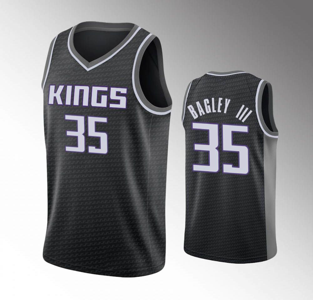 NBA_ Jersey Sacramento''Kings''Men De'Aaron Fox Marvin Bagley III Buddy  Hield Nemanja Bjelica Statement Black Custom Jersey 