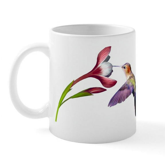 CafePress - Hummingbird In Flight Mug - 11 oz Ceramic Mug - Novelty Coffee Tea Cup