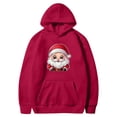 thumbnail image 4 of Mifsaly Vintage Christmas Sweatshirt for Women Oversized Christmas Santa Print Hoodie Long Sleeve Loose Hooded Pullover Tops Merry Xmas Drop Shoulder Bright Winter Outerwear with Pocket Funny Gifts, 4 of 4