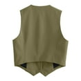 thumbnail image 5 of DondPO Womens Vest Women's V Neck Buttons Vest Summer Elegant Chic Sleeveless Single Breasted OuterwearVests Female Waistcoat Tops Women's Outerwear Vests Vest Women Trendy Green M, 5 of 8