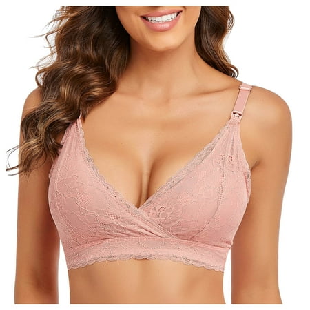 

Intimates Women Sexy No Rims Lace Breast-Feeding Bra Pregnant During Pregnancy Underwear Cotton no underwire sports bra Pink
