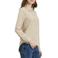 thumbnail image 4 of Allegra K Women's Button Down Roll-up Long Sleeves Lapel Collar Shirts, 4 of 6