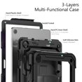 thumbnail image 6 of Case for Lenovo Tab M10 3rd Gen 10.1 inch 2022 with Screen Protector, 360 Degree Rotating Kickstand Hand Strap Heavy Duty Shockproof Cover with Shoulder Strap, Black, 6 of 7
