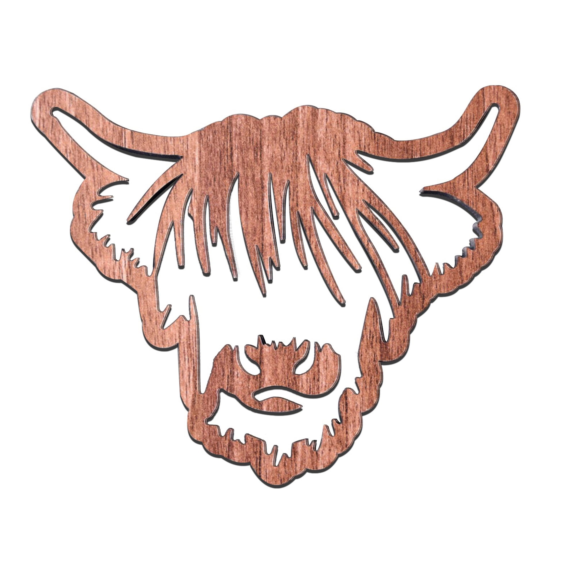 Highland Cow Coasters Wooden Scottish Cow Drink Holders Farmhouse Animal Fuzzy Cow Coasters Cow