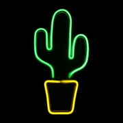 Transparent Back Panel Cactus Neon LED Light Wall Light Cactus Neon Sign Wall LED Cactus Neon Night Light