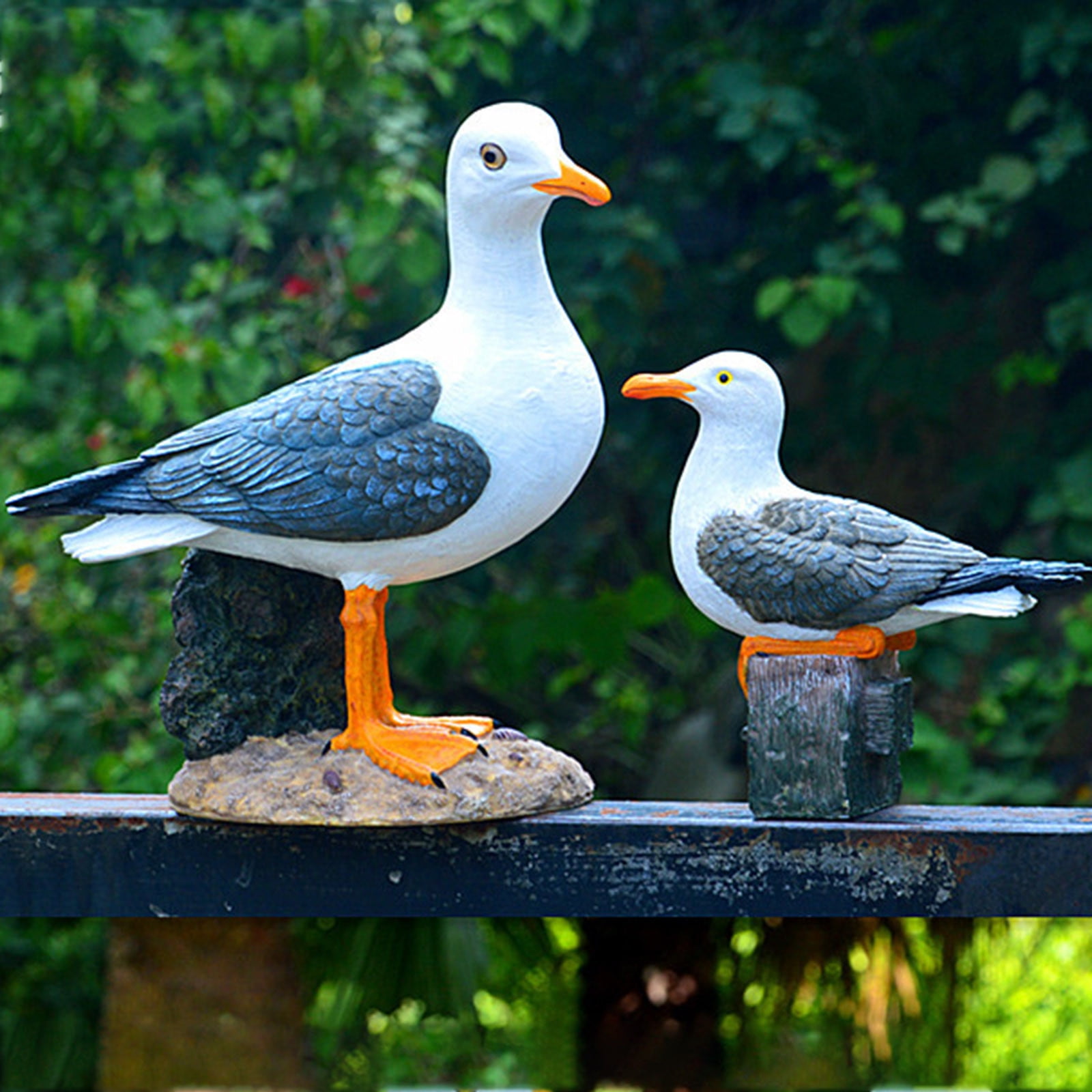 Real Seagull Outdoor Sculpture,Garden Bird Statue,Beach Statue Decor,Resin Animal Seabird Ornaments,Coastal Beach Decor,Patio Decor for Outdoor Table Decorfor Garden,Terrace,Lawn,Yard