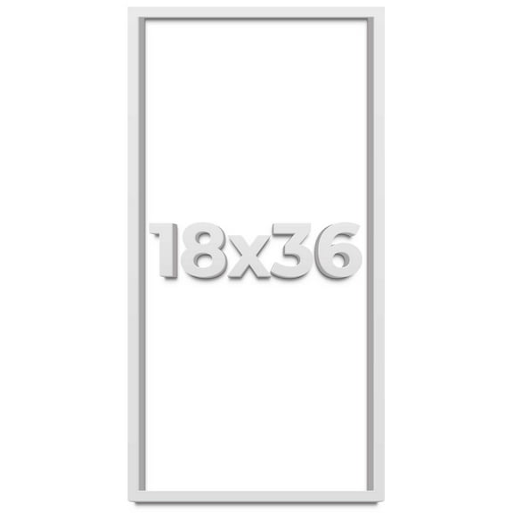 18x36 Shadow Box Frame White | 2 Inches Deep Real Wood Contemporary Shadowbox Display Frame | UV