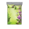 thumbnail image 2 of Ambesonne Landscape Fitted Sheet & Pillow Sham Set, Mushroom Flower Magic, Twin, Green Purple, 2 of 3