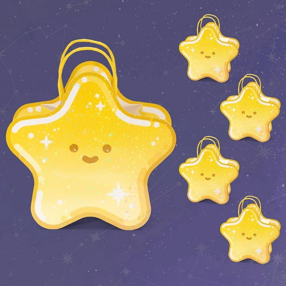 Cheerland Gold Star Party Favor Bags 4pcs Twinkle Little Star Gift Bags for Baby Shower 1st Birthday Galaxy Theme
