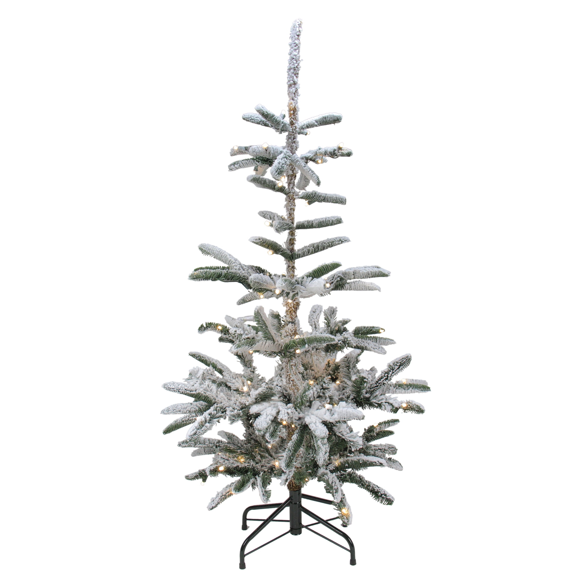 4.5' Pre-Lit Noble Fir Artificial Flocked Christmas Tree - Warm Clear LED Lights