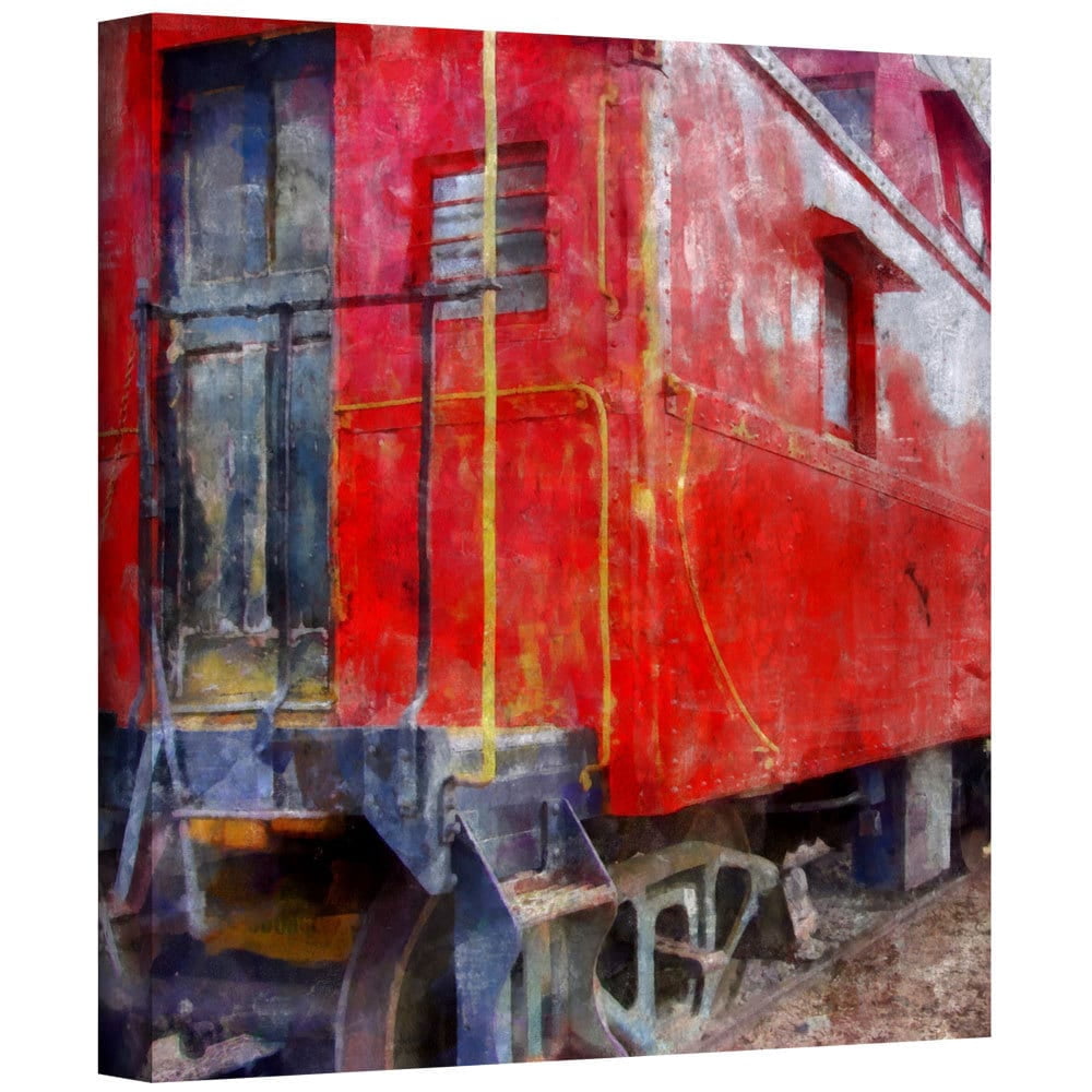 ArtWall Kevin Calkins "Old Red Caboose" Gallery-Wrapped Canvas