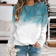 thumbnail image 2 of Automne Femmes Manches Longues Col Rond Imprimé Chandail Léger Sans Capuche Chandails Coupe Décontractée Blouse Chandail de Noël Femmes Chandails Cool Femmes Grande Taille Chandail à Capuchon Athlétique Garçons Taille, 2 of 5
