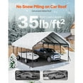 thumbnail image 2 of KFFKFF Durable 20 x 20 ft Metal Carport with Sturdy Frame and Roof, Outdoor Shelter with Detachable Sidewalls for Vehicles, Boats, Trucks, and Equipment, 2 of 9