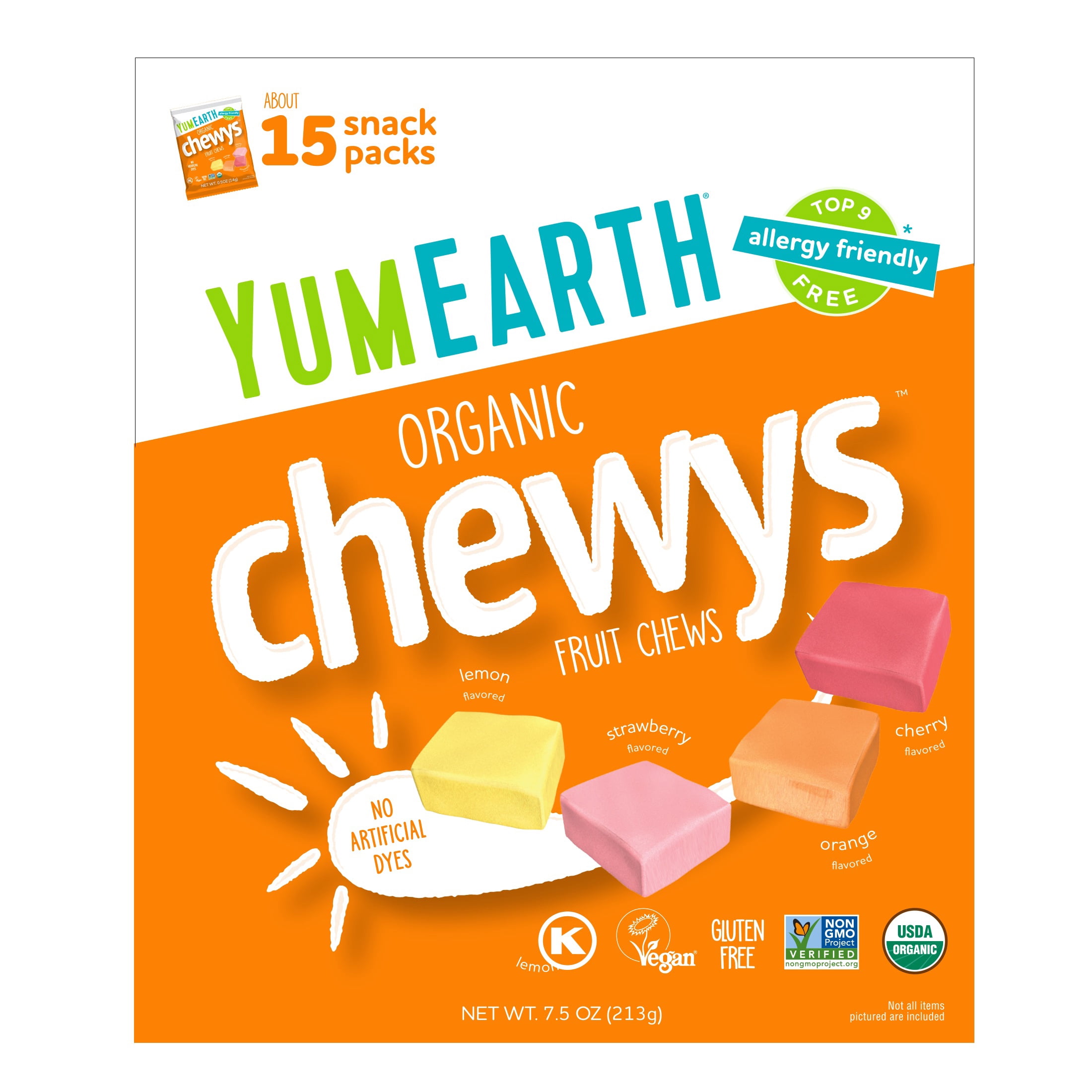 YumEarth, Organic Chewy Candy Bites, Sour, Assorted Flavors, 10