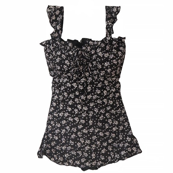 Traje de baño floral de una pieza para mujer, elegante vestido de natación, traje de baño sin espalda