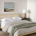 thumbnail image 3 of Walker Edison Solid Wood Rattan Headboard Queen Bedframe - Natural, 3 of 16