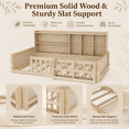 thumbnail image 5 of Miniyam Twin Size Floor Bed, Kids Wood Bed Frame with Guardrails, Side Bookshelf, Natural, 5 of 7