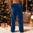 thumbnail image 5 of Zimjoy Sleep Bottoms Men Casual Thermal Lounge Pant Plush Velour Pajama Pant Warm Christmas Lounge Pants, Blue L, 5 of 8