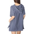 thumbnail image 5 of Fashion Womens Oversized Short Sleeve Hoodie Side Slits Pullover Sweater Top, 5 of 7