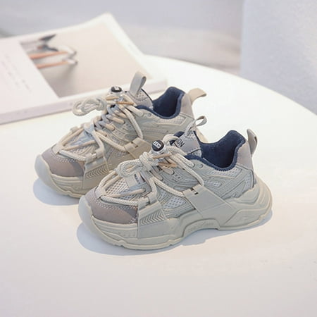

Dyfzdhu Fashion Spring Summer Children Sports Boys Run Shoes Flat Light Mesh Breathable Comfortable Solid Color Simple Style