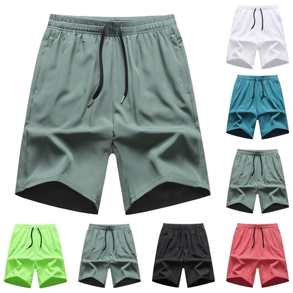 Ahuyic Plus Size Pants for Men,Mens Pants,Mens Summer Outdoors Casual Drawstring Printing Sport Shorts Pants,Green,XXXL