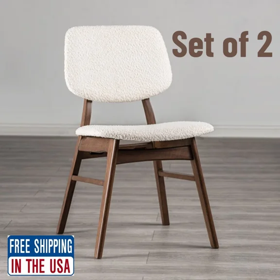 Set of 2 Side Chair Dining Chair Solid Wood Walnut Finish Mid-Century Modern