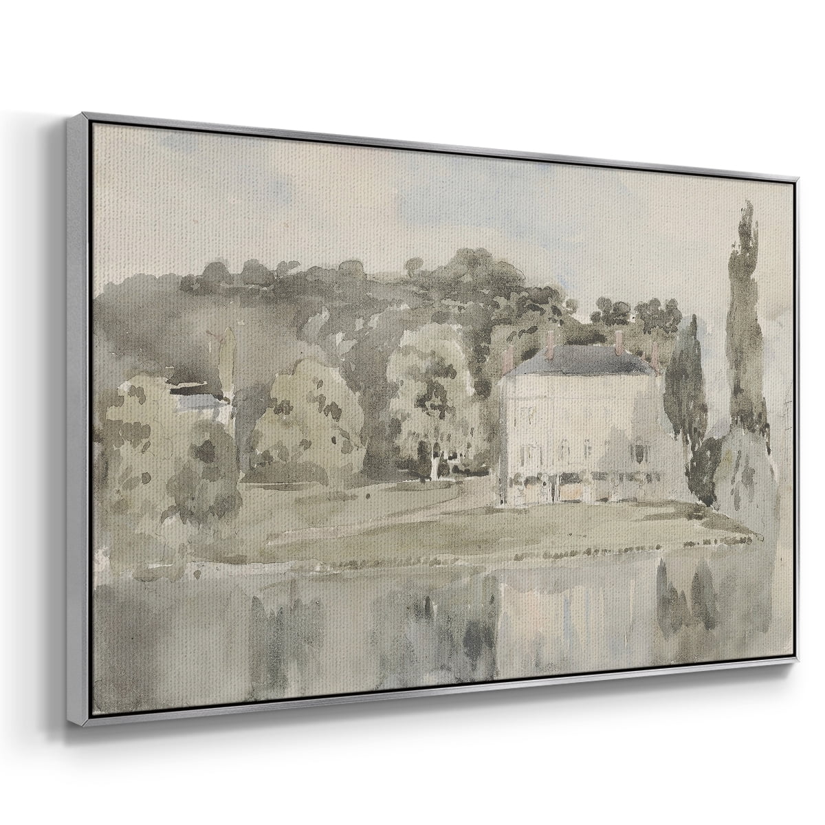 Vintage Landscape-CCCLXVI By Wexford Home Framed in Silver Wood Gallery Wrapped Canvas 17 in. x 25 in.