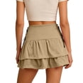 thumbnail image 4 of ZunFeo Womens High Waisted Khaki Skort, Tiered Ruffle Athletic Tennis Skirt with Built-in Shorts for Yoga Workout,Size S, 4 of 5