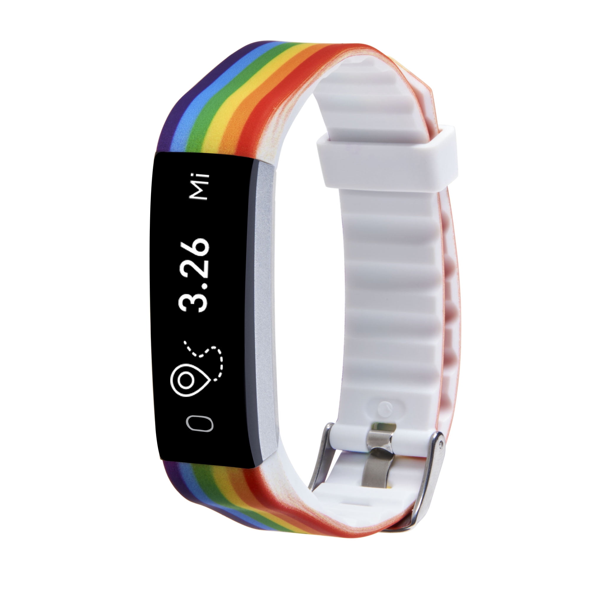 Itech Sport Unisex Adult Smartwatch Tracker with Interchangeable Strap, Rainbow/Black