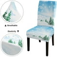 thumbnail image 3 of Christmas Chair Decoration Folding Chair Covers Christmas Snowflakes and Snow Landscape Spandex Stretch Washable Chair Protectors Dining Room Chair Covers Set of 6 Chair Covers for Party, 3 of 6