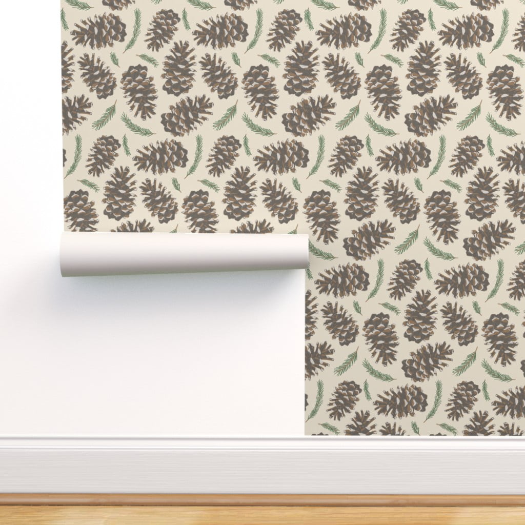 Peel & Stick Wallpaper 9ft x 2ft - Pine Trees Cabin Rustic Mountain