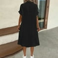 thumbnail image 4 of Women Button Down Shirt Dress Summer Short Sleeve Collared Dresses Casual Loose Midi Dress with Pockets, 4 of 7
