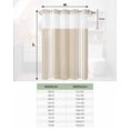 thumbnail image 6 of No Hook Shower Curtain with Snap in Liner, Farmhouse Khaki White Stripe Hotel Shower Curtains for Bathroom, Washable Shower Curtain Liner Set with Mesh Top Window, 72"x84", 6 of 6