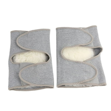 

2pcs Thicken Knee Support Elastic Weave Sleeves Wool Kneecap Warm Kneepad for Sports Cycling Size XL (Gray)