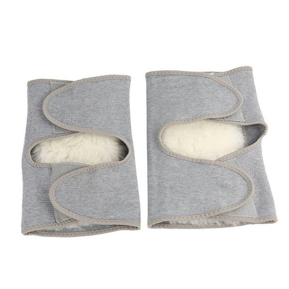 LEORX 2pcs Thicken Wool Support Sleeves For Sports Cycling Outdoor Activities Elastic Weave Design Warm Gray