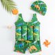 thumbnail image 1 of Traje de baño de una pieza para mujer, conjuntos de bikini para mujer de 1 a 5 años, traje de baño infantil con tirantes estampados y mangas inflables., 1 of 5